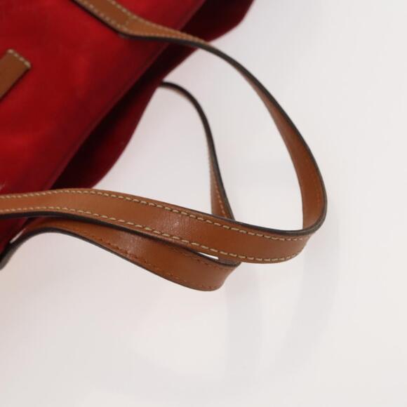 GUCCI GG Canvas Tote Bag Nylon Red Gold - Picture 7 of 12